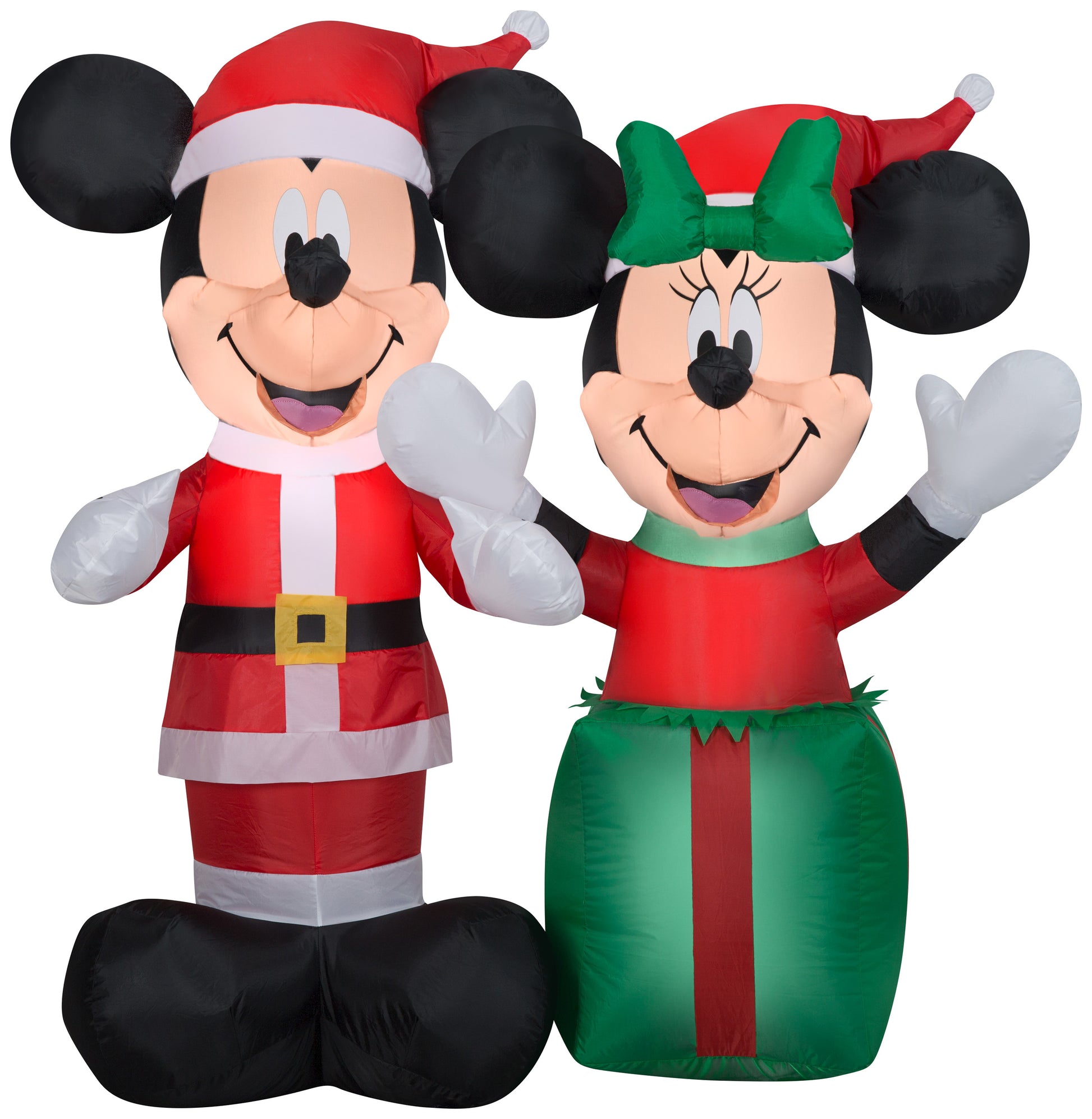 Christmas Inflatable Santa Mickey and Minnie Scene Disney, 4 ft Tall