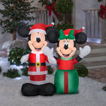 Load image into Gallery viewer, Gemmy Christmas Airblown Inflatable Santa Mickey and Minnie Scene Disney, 4 ft Tall
