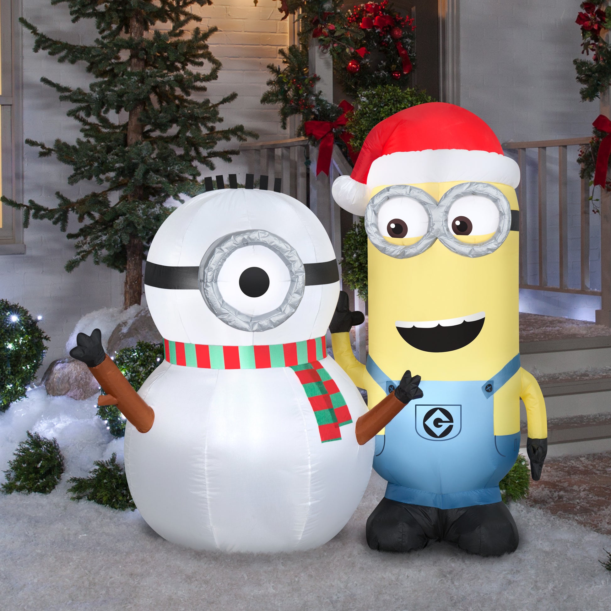 5-Ft Kevin Building Snowman Scene Christmas Inflatable lifestyle
