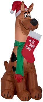 Load image into Gallery viewer, Gemmy Christmas Airblown Inflatable Scooby w/Santa Hat and Stocking WB, 3.5 ft Tall
