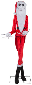 Gemmy Life Size Animated KD Jack Skellington as Santa Disney, 6.5 ft Tall, Red