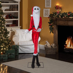 Load image into Gallery viewer, Gemmy Life Size Animated KD Jack Skellington as Santa Disney, 6.5 ft Tall, Red
