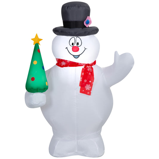 3.5-Ft Frosty the Snowman with Tree and Snowflake Scarf Christmas Inflatable