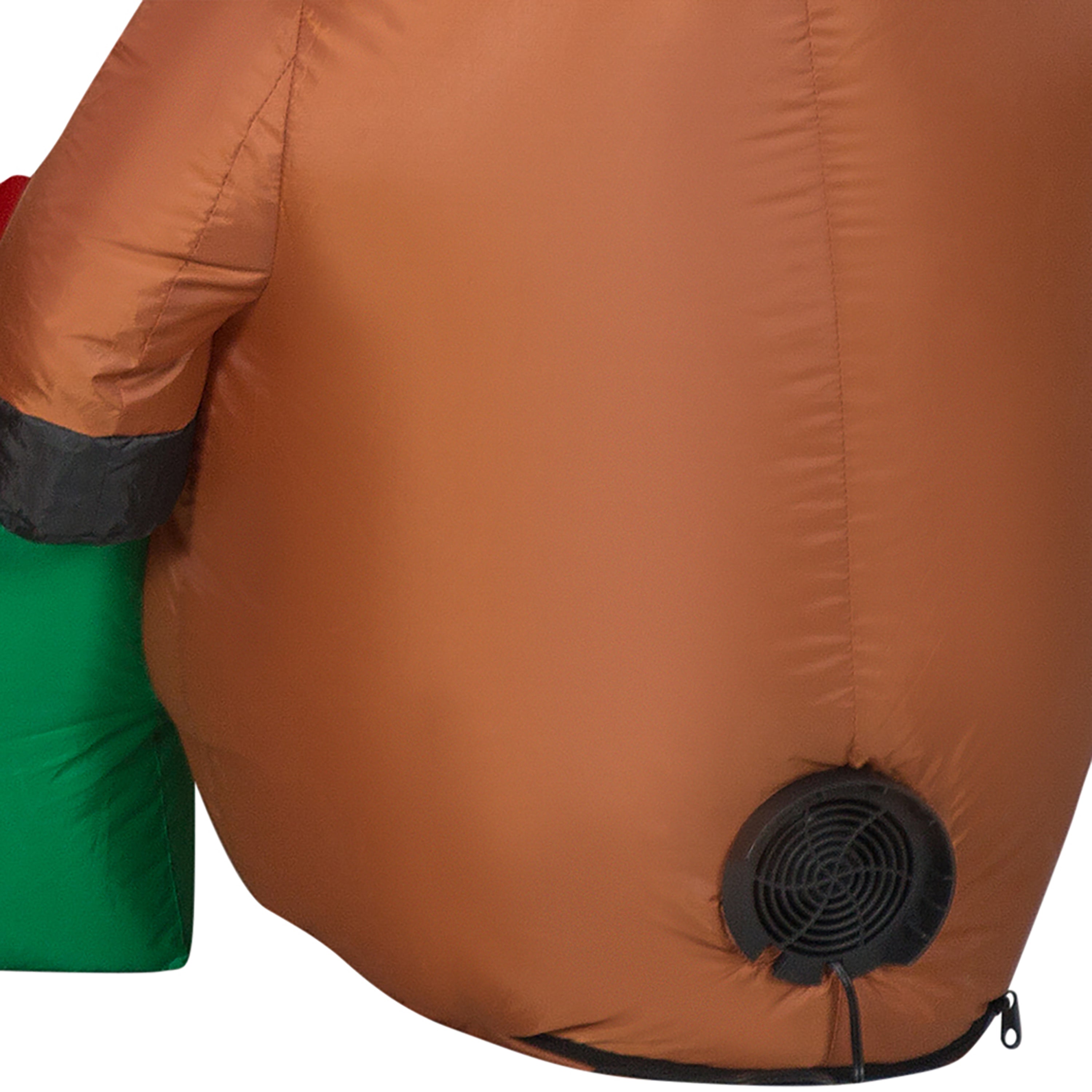 Gemmy Christmas Inflatable Santa, Reindeer and Penguin Trio, 4.5 ft Tall, Multi