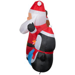 Load image into Gallery viewer, Gemmy Christmas Inflatable Santa, Reindeer and Penguin Trio, 4.5 ft Tall, Multi
