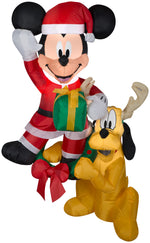 Load image into Gallery viewer, Gemmy Christmas Airblown Inflatable Hanging Mickey and Pluto Disney, 5 ft Tall, Multicolored
