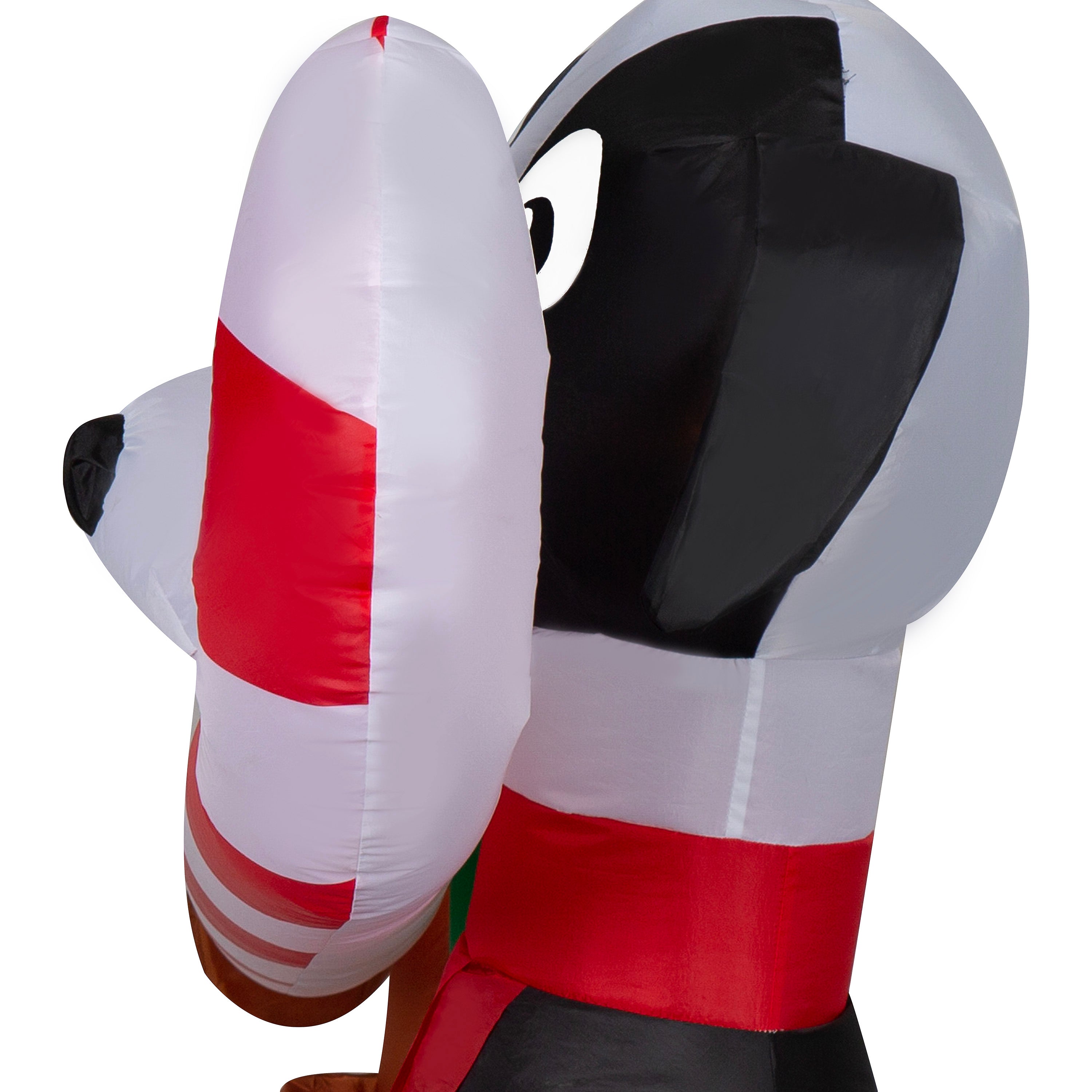 Gemmy Christmas Inflatable Dogs Sharing a Candy Cane Scene, 4.5 ft Tall, Multi