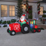 Load image into Gallery viewer, 8.5&#39; Wide Airblown Santa on Tractor w/Presents Scene Christmas Inflatable
