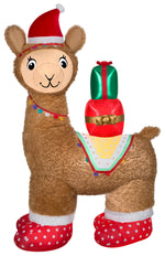 Load image into Gallery viewer, Gemmy Christmas Airblown Inflatable Mixed Media Luxe Alpaca, 7 ft Tall, Multi
