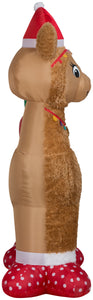 Gemmy Christmas Airblown Inflatable Mixed Media Luxe Alpaca, 7 ft Tall, Multi
