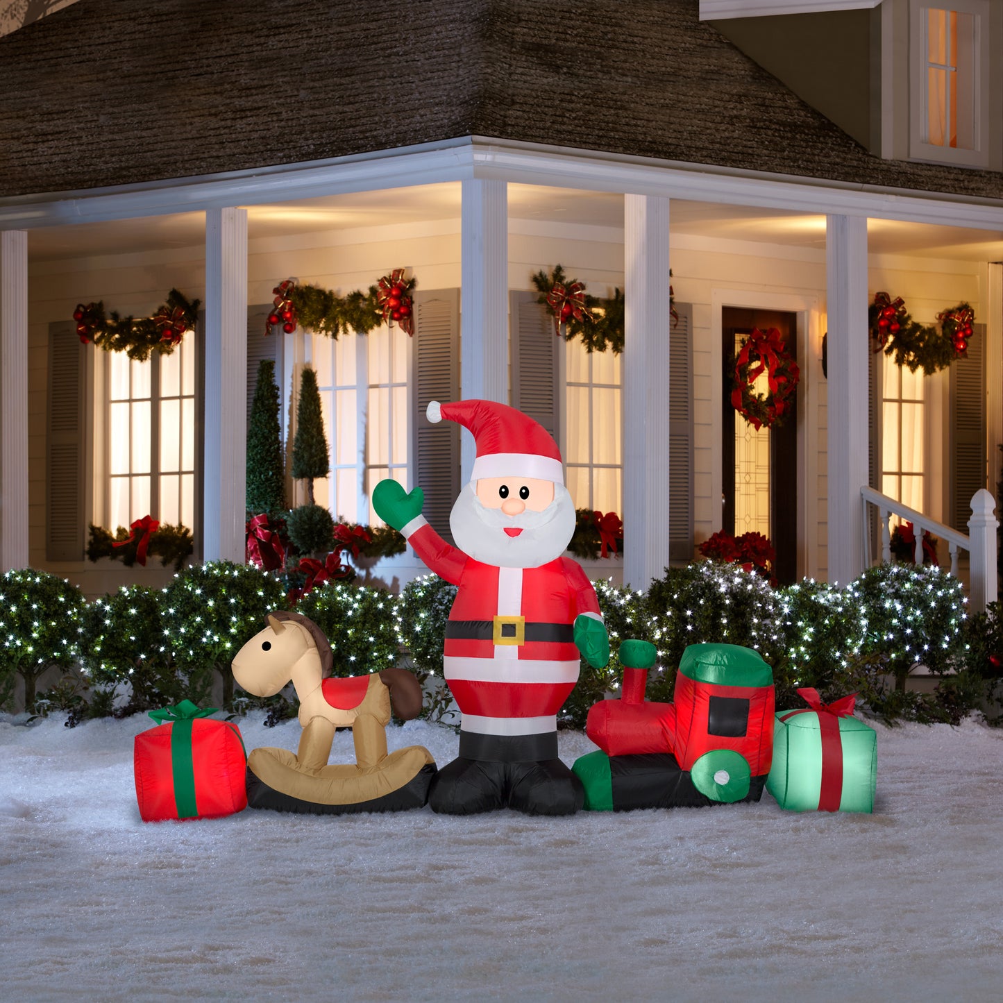 Christmas Inflatable Santa and Toys Collection Scene, 4 ft Tall lifestyle