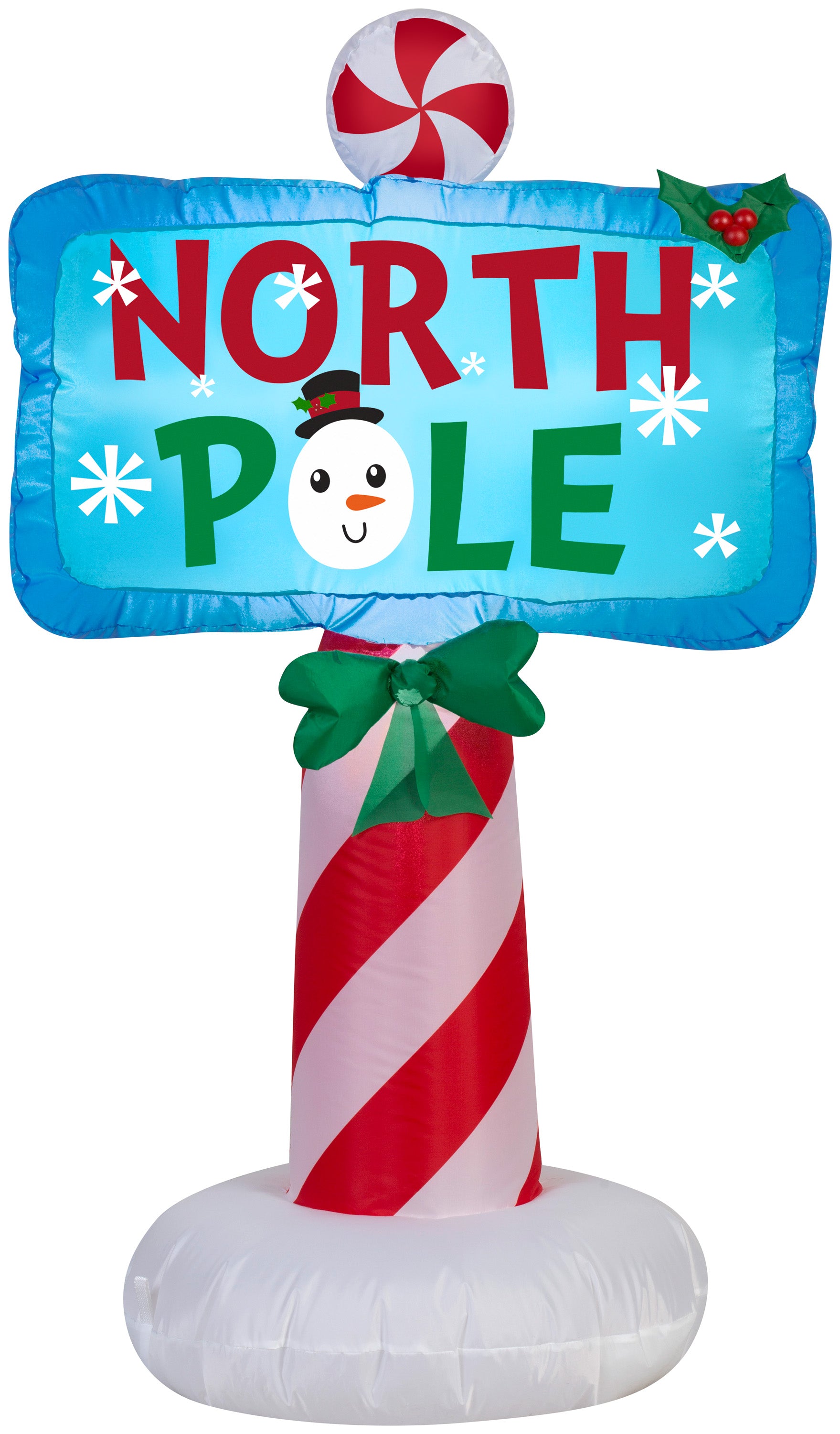 Christmas Inflatable Outdoor North Pole Sign, 3.5 ft Tall