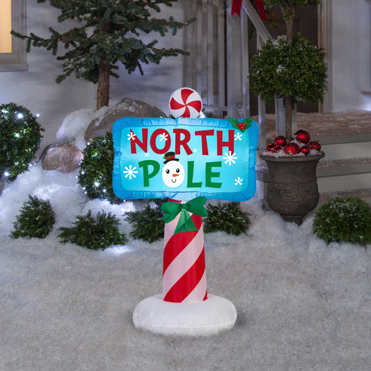 Christmas Inflatable Outdoor North Pole Sign, 3.5 ft Tall lifestyle