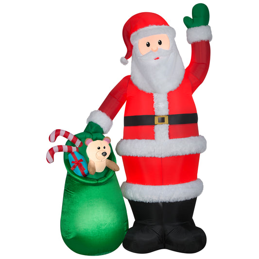 Christmas Inflatable Luxe Santa with Toy Bag, 9 ft Tall