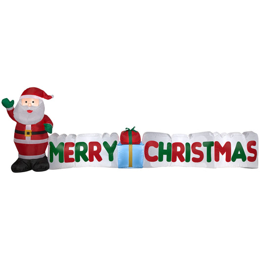 Christmas Inflatable "Merry Christmas" Sign with Santa, 3 ft Tall