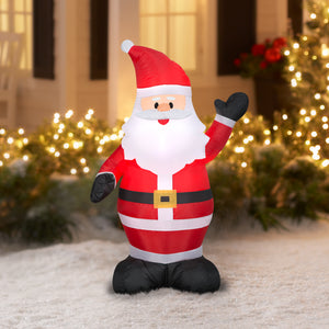 Gemmy Christmas Airblown Inflatable Santa, 4 ft Tall, Multi