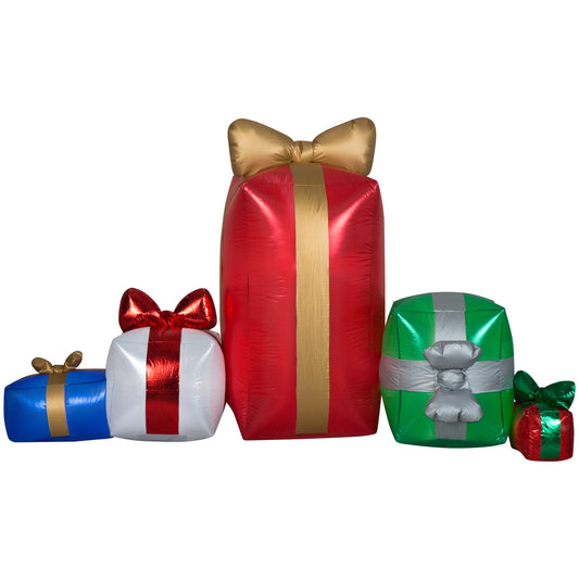 7.5' Inflatable Mixed Media Gift Box Scene