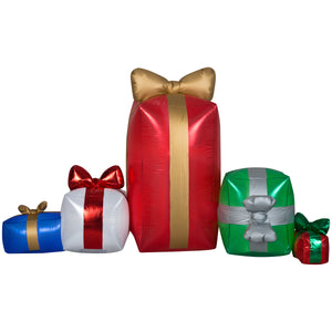 7.5' Airblown Inflatable Mixed Media Gift Box Scene