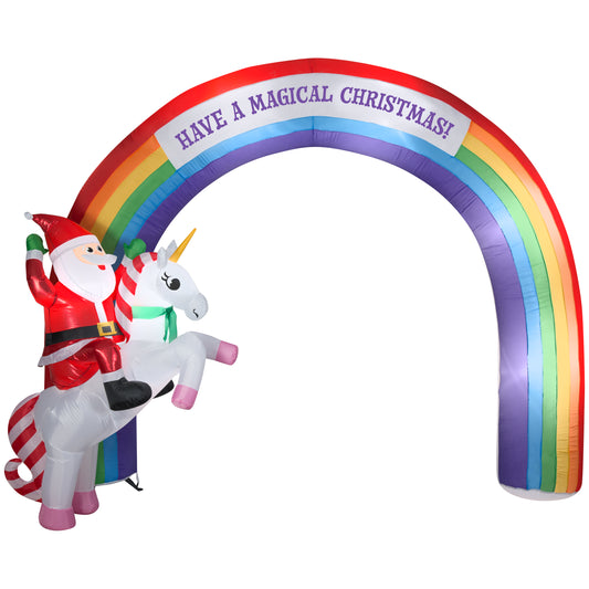 9.5' Inflatable Archway Mixed Media Unicorn Rainbow