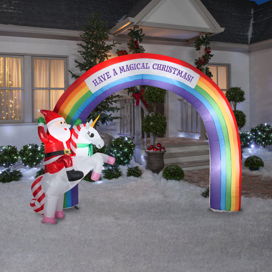 9.5' Inflatable Archway Mixed Media Unicorn Rainbow lifestyle