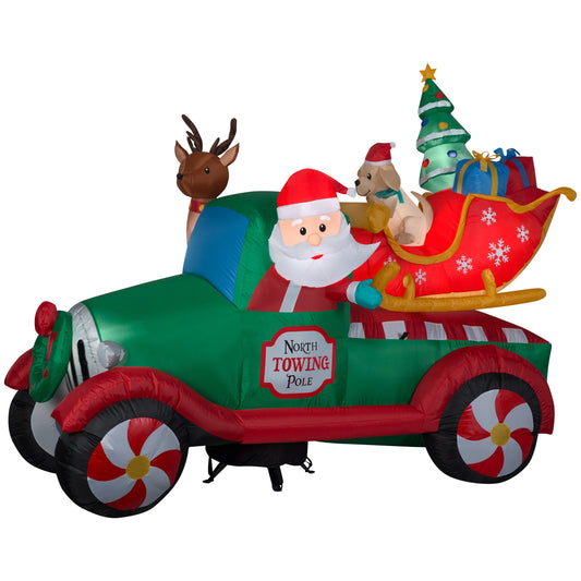 8' Inflatable Santa's Vintage Tow Truck