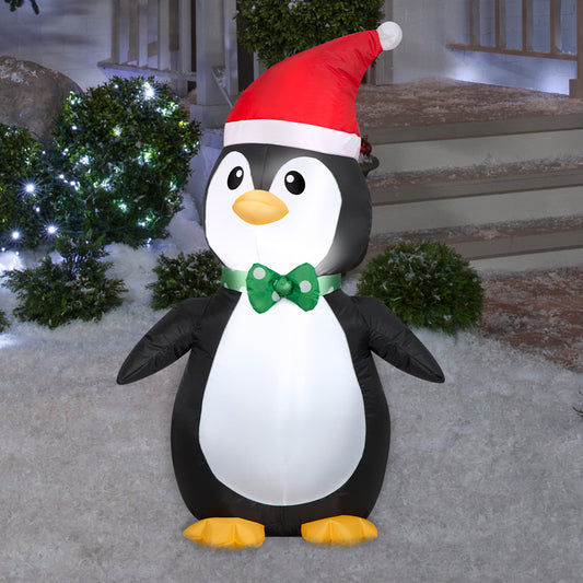 Christmas Inflatable Penguin in Santa Hat, 3.5 ft Tall lifestyle