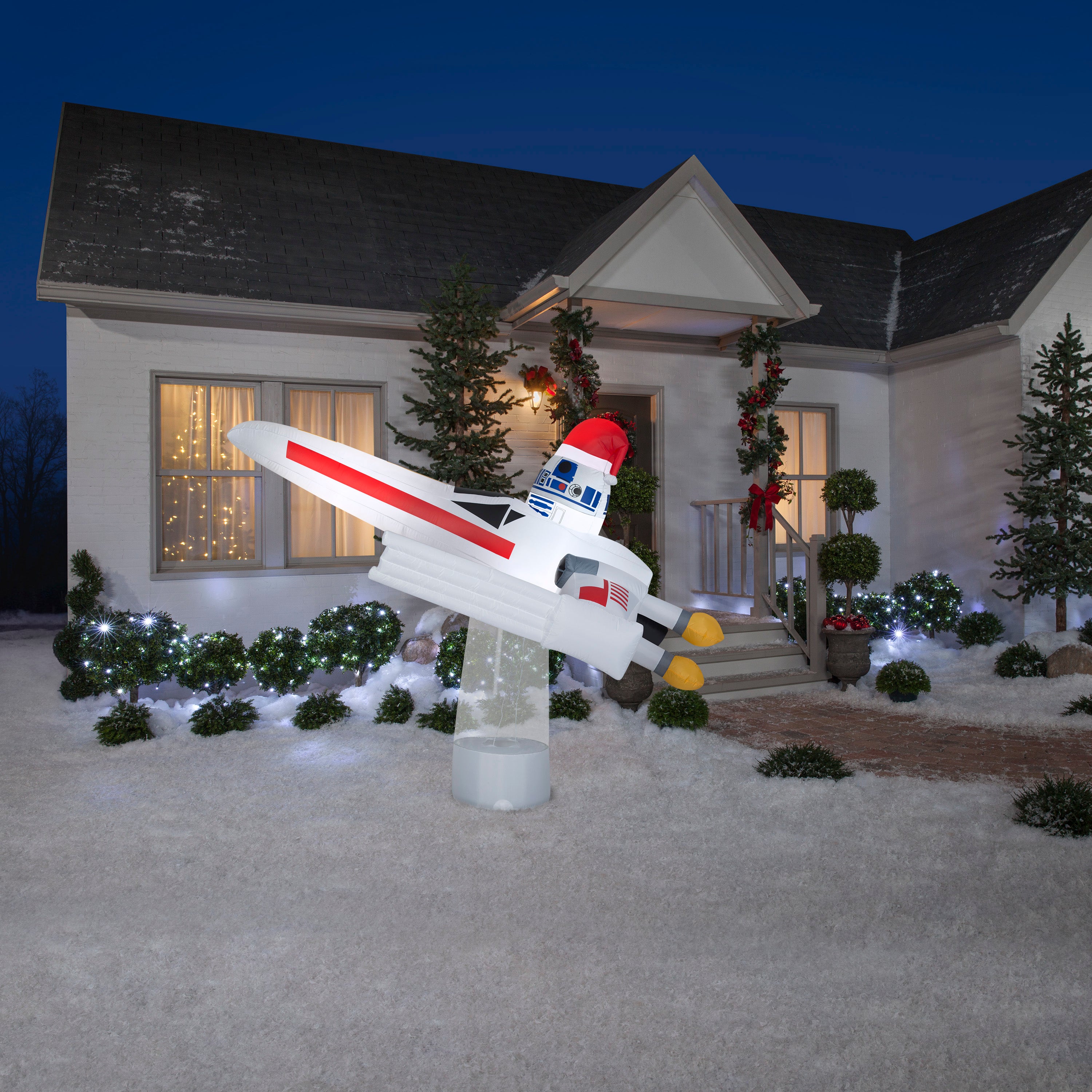 Gemmy Christmas Inflatable Star Wars X Wing with R2 D2™, 6 ft Tall, Multi