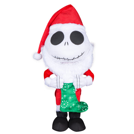 Jack Skellington in Santa Suit with Stocking Christmas Porch Greeter