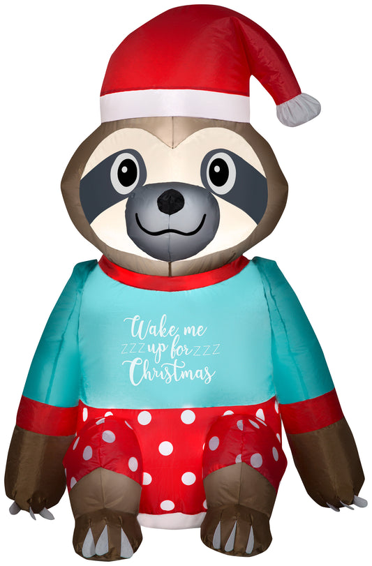 Christmas Inflatable Sloth, 3 ft Tall