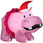 Load image into Gallery viewer, Gemmy Christmas Airblown Inflatable Hippo w/Pink Tutu, 2.5 ft Tall, Pink
