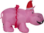 Load image into Gallery viewer, Gemmy Christmas Airblown Inflatable Hippo w/Pink Tutu, 2.5 ft Tall, Pink
