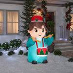 Load image into Gallery viewer, Gemmy Animated Christmas Airblown Inflatable Drummer, 6 ft Tall, Green

