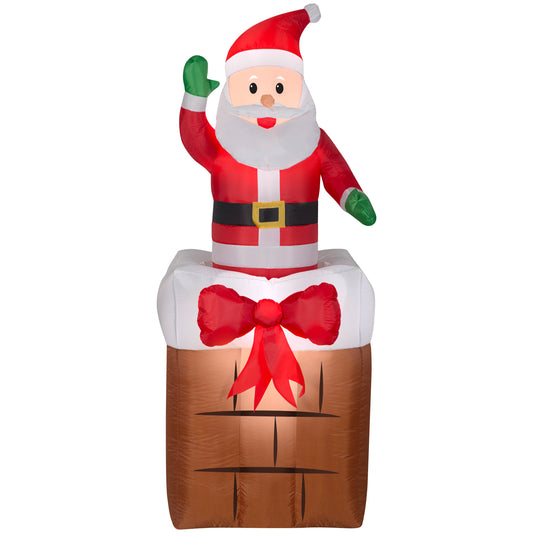 Animated Christmas Inflatable Santa in Chimney, 5 ft Tall