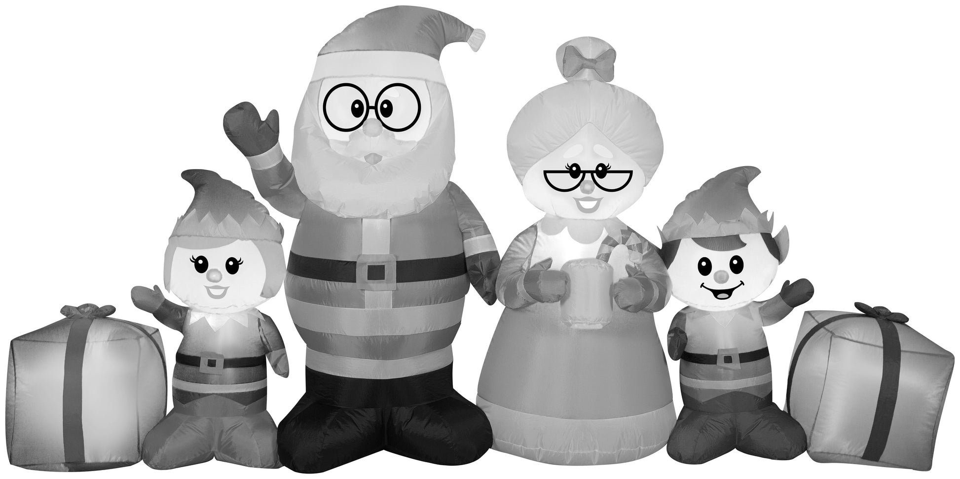 Christmas Inflatable Claus Family Collection Scene, 4.5 ft Tall