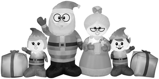 Christmas Inflatable Claus Family Collection Scene, 4.5 ft Tall