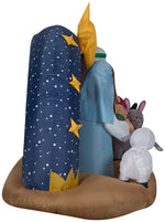 Load image into Gallery viewer, Gemmy Christmas Airblown Inflatable Inflatable Snowy Night Nativity Scene, 5 ft Tall, brown
