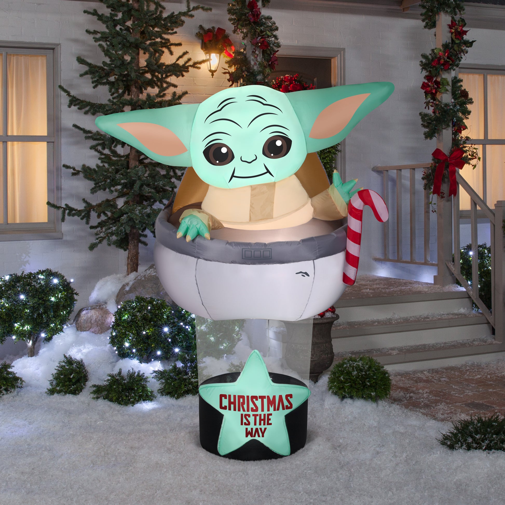 Christmas Inflatable The Child in Pod Scene Star Wars, 6 ft Tall, grey lifestyle