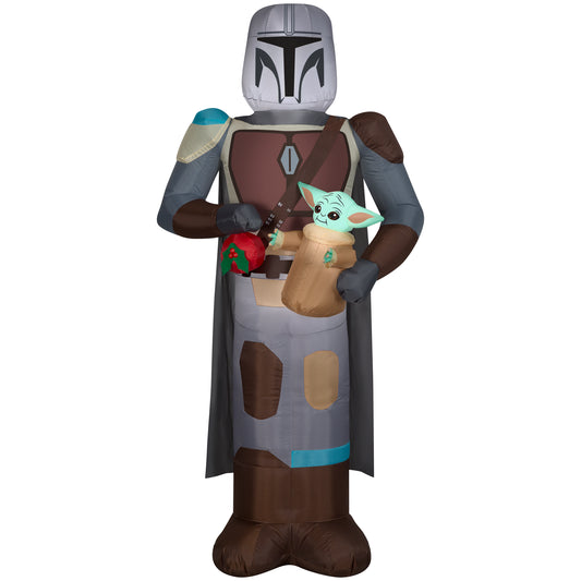 Christmas Inflatable Mandalorian™ with Grogu™, 6.5 ft Tall