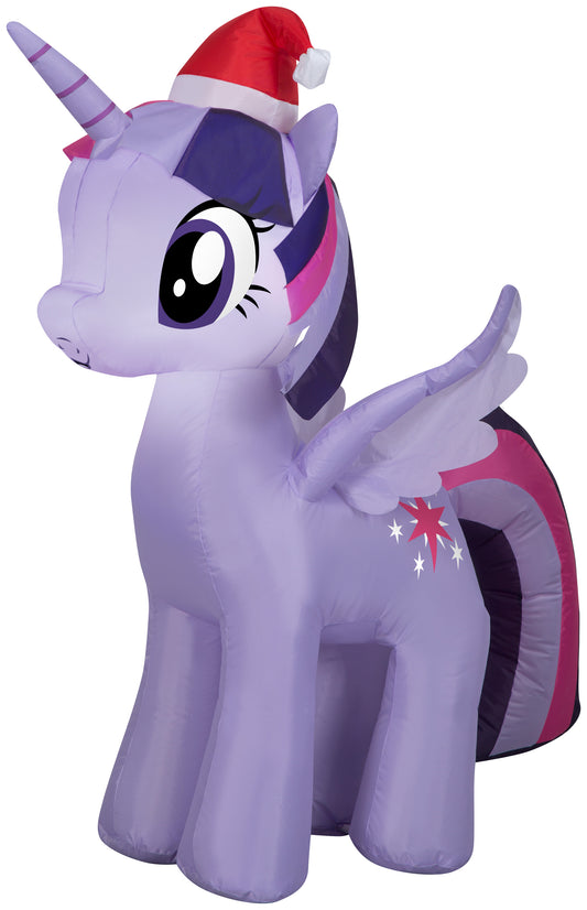 Christmas Inflatable Inflatable Twilight Sparkle with Santa Hat, 3.5 ft Tall, purple