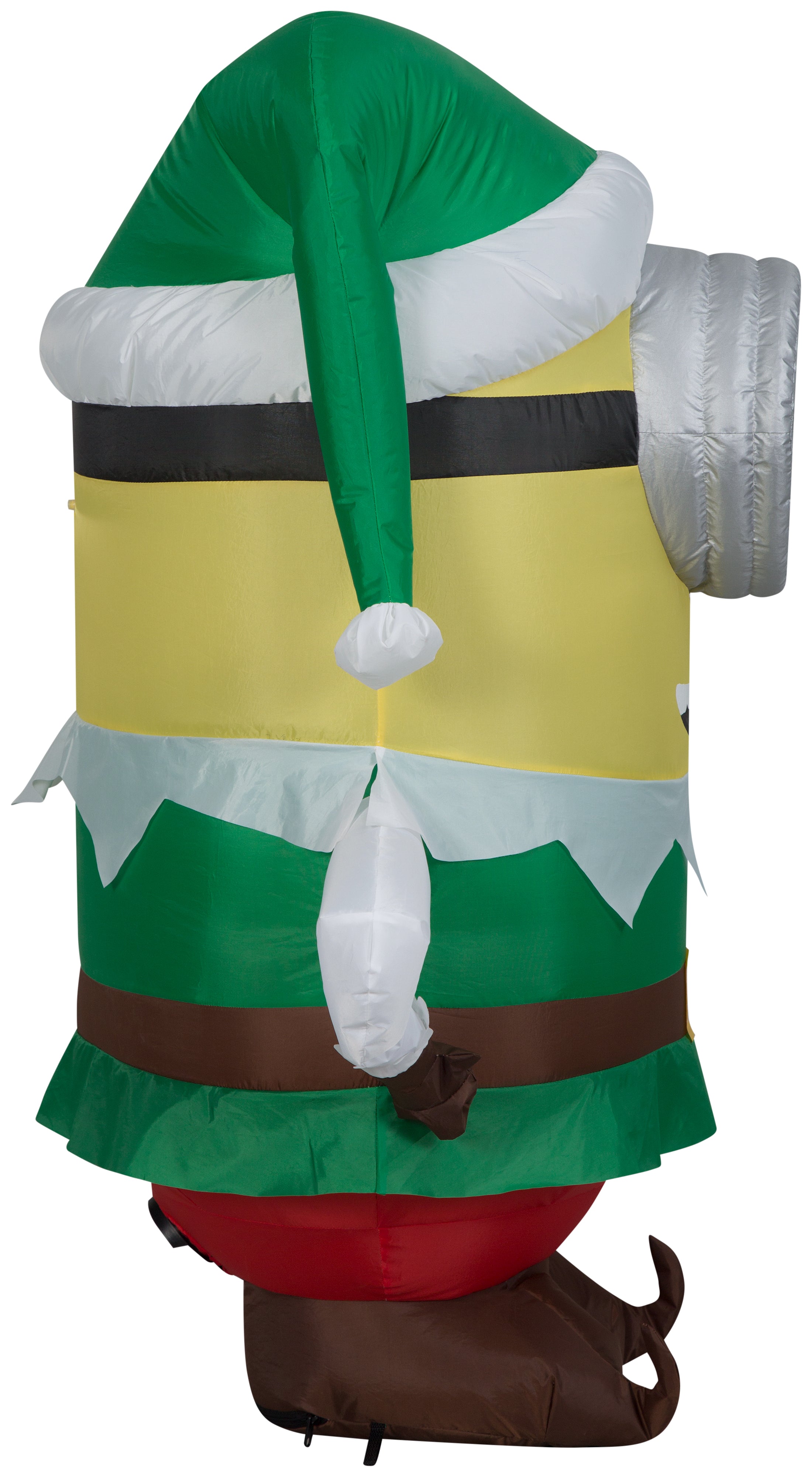 Gemmy Christmas Airblown Inflatable Stuart as Elf w/Candy Cane Universal, 3.5 ft Tall, white