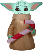 Load image into Gallery viewer, Gemmy Christmas Airblown Inflatable The Child w/Candy Cane Star Wars, 3.5 ft Tall, brown

