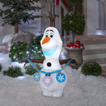 Load image into Gallery viewer, Gemmy Christmas Airblown Inflatable Frozen 2 Olaf Holding String of Ornaments Disney, 4 ft Tall
