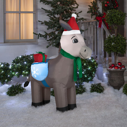 Christmas Inflatable Donkey, 5 ft Tall lifestyle