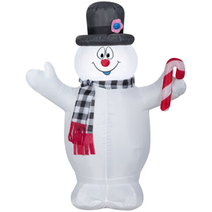 Gemmy Christmas Inflatable Frosty the Snowman with Candy Cane, 3.5 ft Tall, Multi