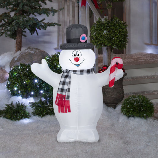 Christmas Inflatable Frosty the Snowman with Candy Cane, 3.5 ft Tall lifestyle
