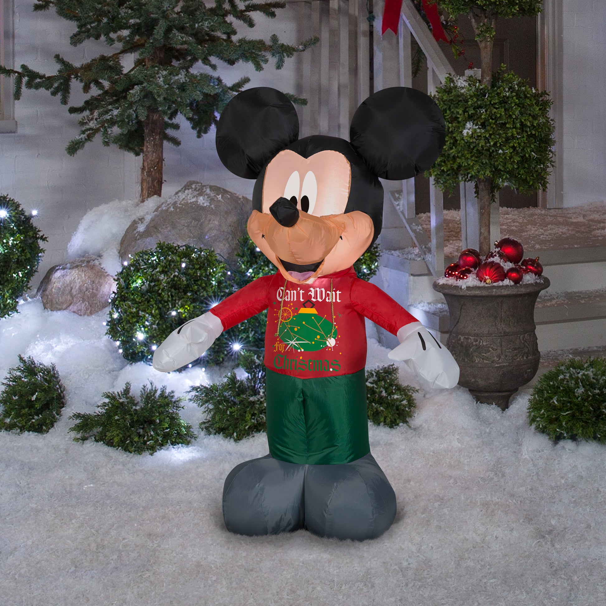 Christmas Inflatable Mickey in Christmas Decor Hoodie Disney, 3.5 ft Tall lifestyle