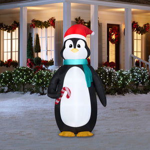 Gemmy Christmas Airblown Inflatable Penguin OPP, 7 ft Tall, Multi