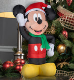 Load image into Gallery viewer, Gemmy Airdorable Christmas Airblown Inflatable Mickey Mouse in Santa Hat Disney
