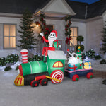 Load image into Gallery viewer, Gemmy Giant Christmas Inflatable Jack Skellington Train Scene, 6 ft Tall, Multi
