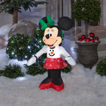Load image into Gallery viewer, Gemmy Airblown Inflatable Inflatable Minnie Mouse in Snowman Sweater and Snowflake Skirt, 3.5 ft Tall
